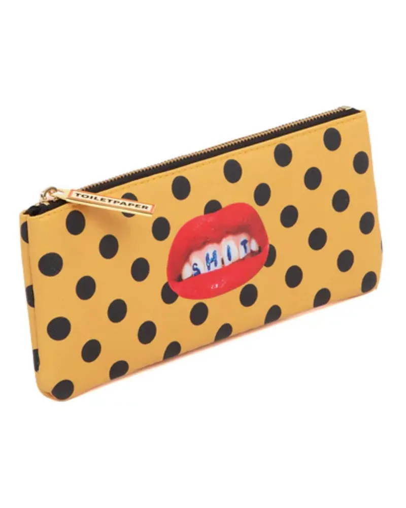 Seletti Toiletpaper" Printed Pouch Cm 21 X 9 Shit Multi