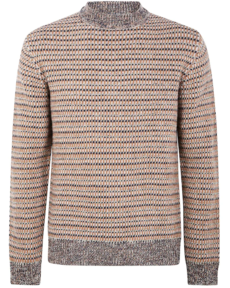 Zanone Round Neck Slim Fit Sweater Brown