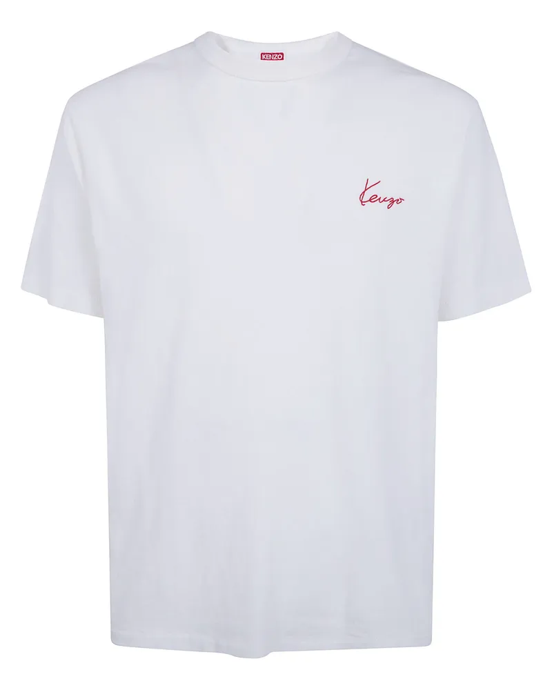 Kenzo Gots Kenzo Archive Rose Outlined Classic T-Shirt White