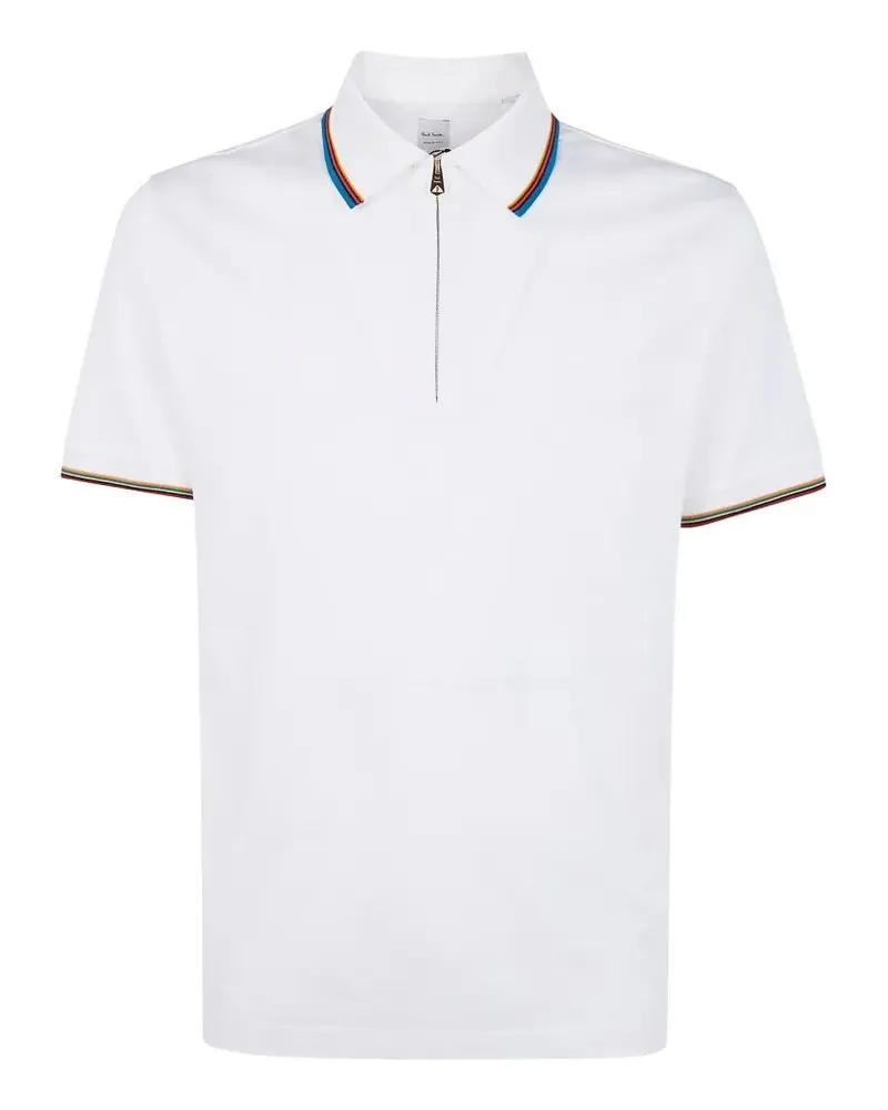 Paul Smith Mens Polo Shirt Str Detail White