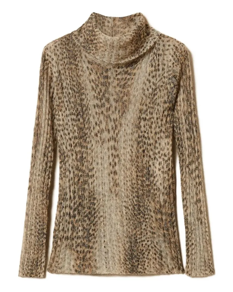 Twin-Set Turtle Neck Sweater Print Brown
