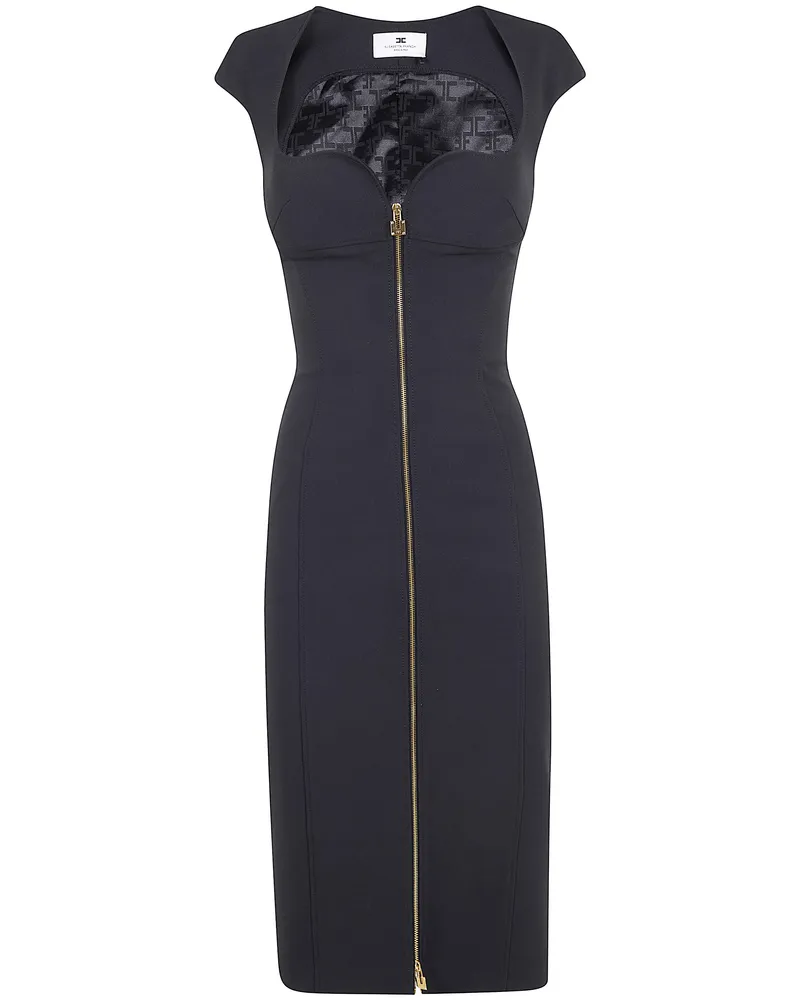 Elisabetta Franchi Midi Dress Black