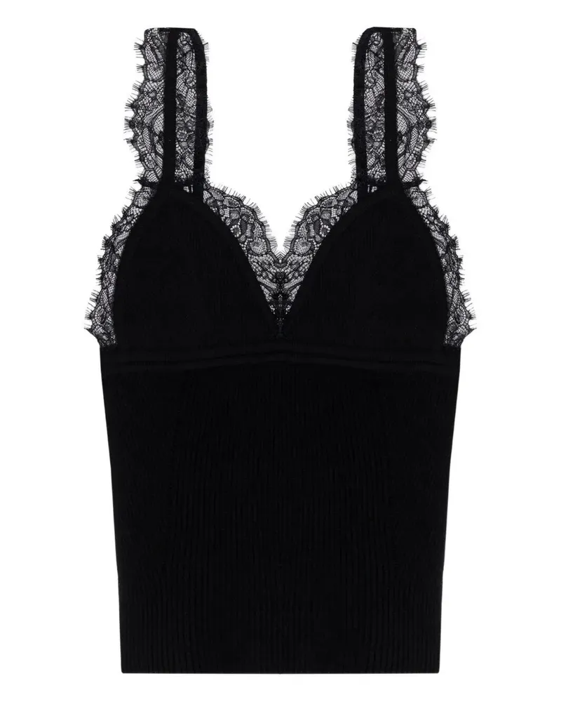 Blumarine Tank Top Insert Lace Black