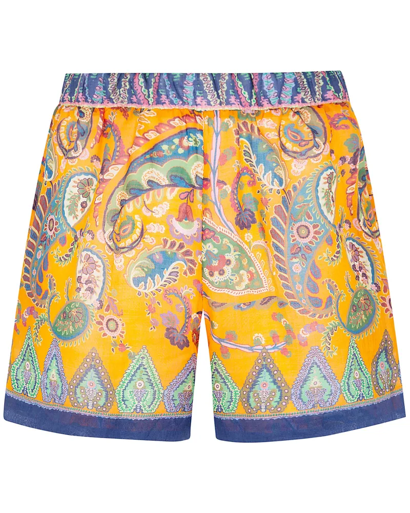 Etro Printed Shorts Yellow