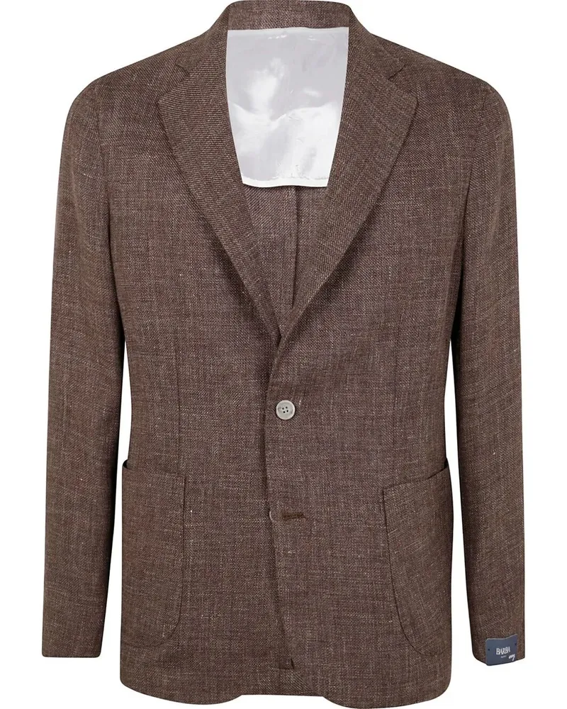 BARBA Easy Single Breast Jacket Brown