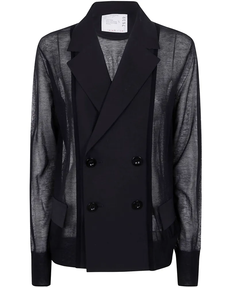 Sacai Suiting Double Breasted Jacket Black