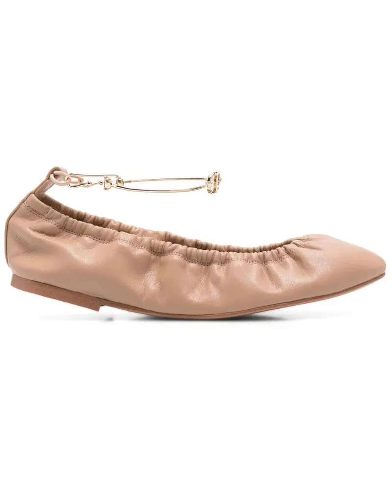 Twin-Set Ballerina Shoe Brown
