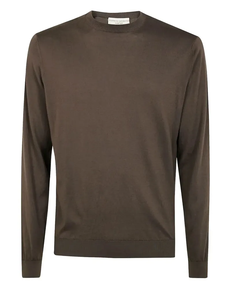 Filippo de Laurentiis Long Sleeves Round Neck Sweater Gray