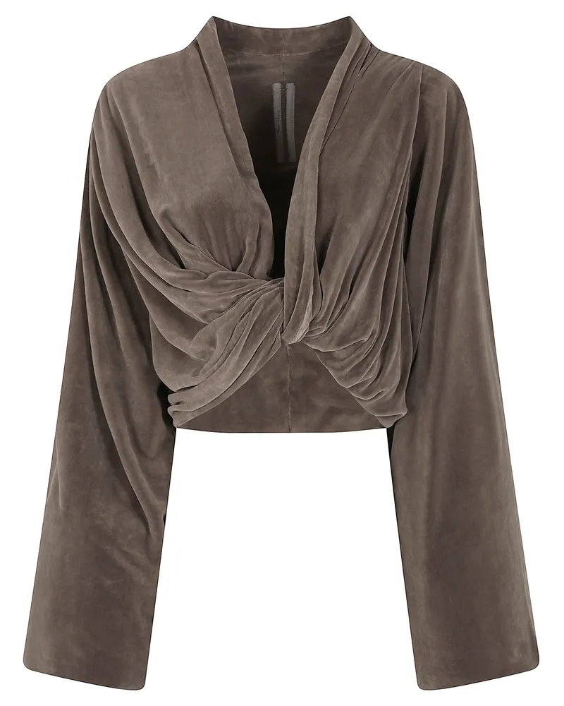 Rick Owens T-Shirt Twist Top Gray