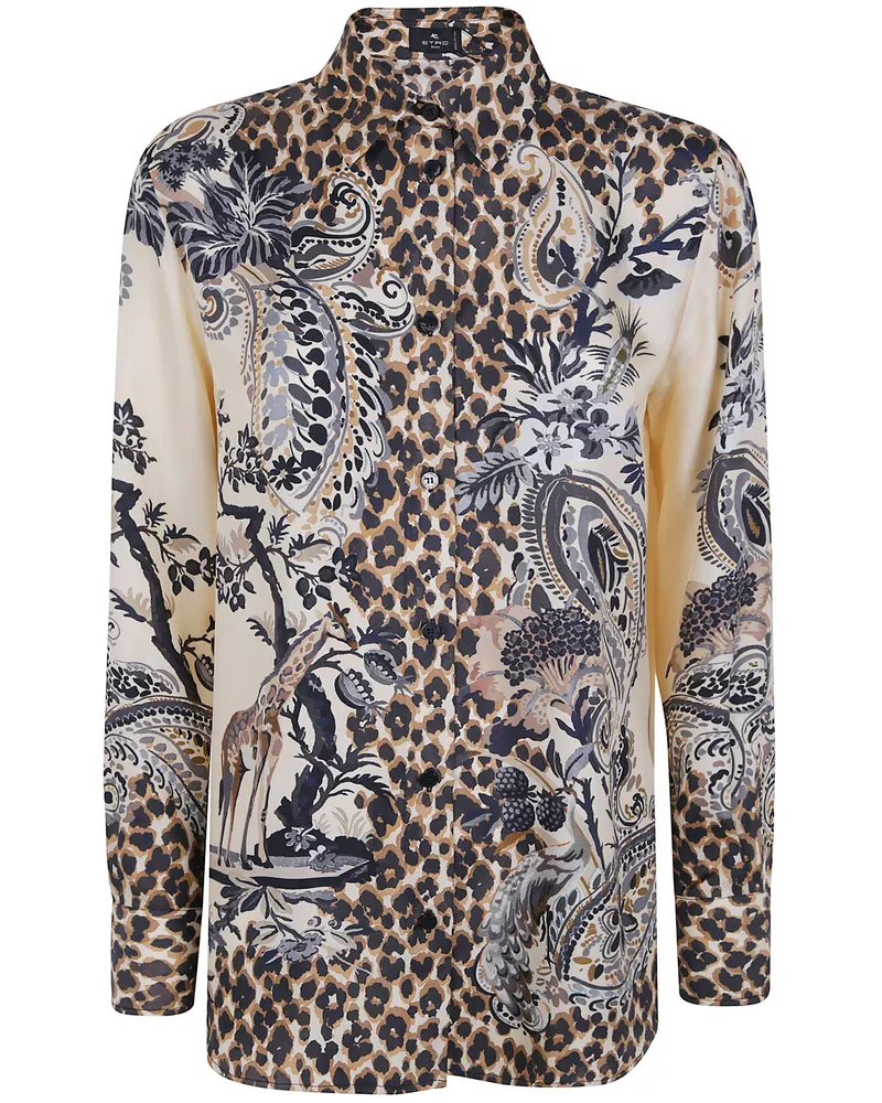 Etro Shirt Silk "Fancy Beige Beige