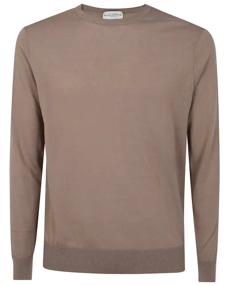 Ballantyne R Neck Pullover Brown