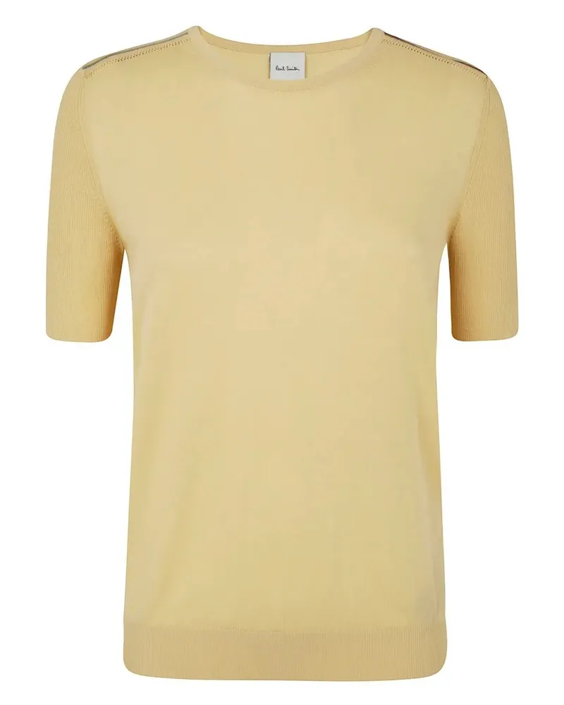 Paul Smith Womens Knitted Short Sleeves Top Crewneck Yellow