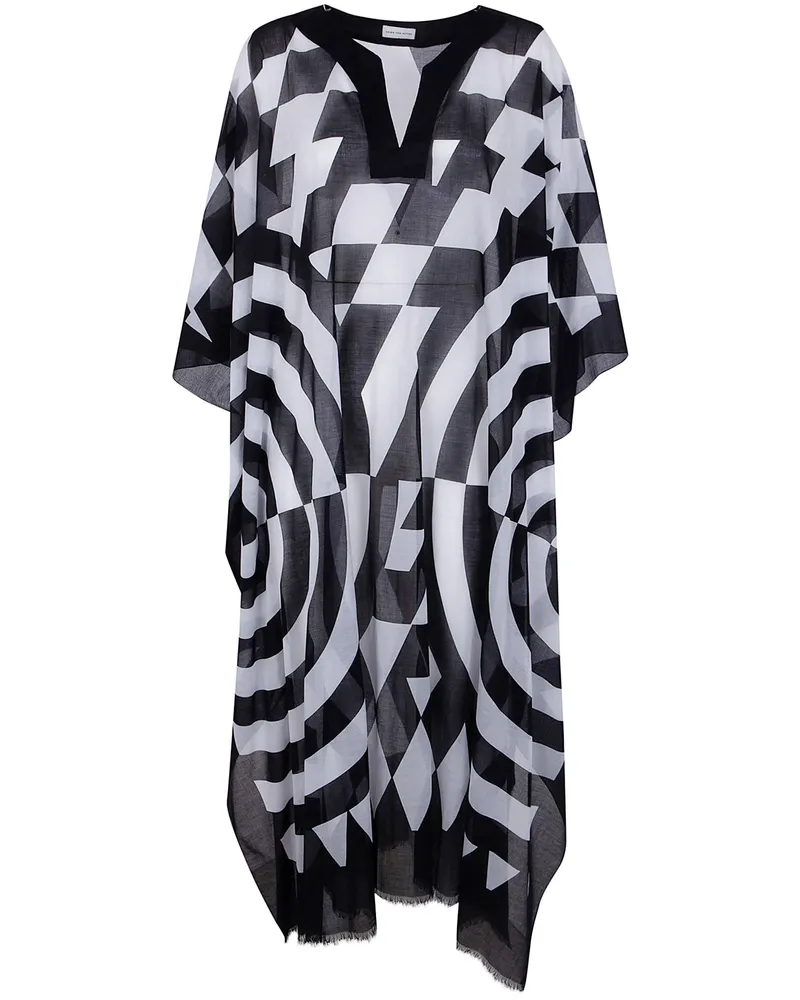 Dries van Noten Cartland" Long Kaftano Shirt Black