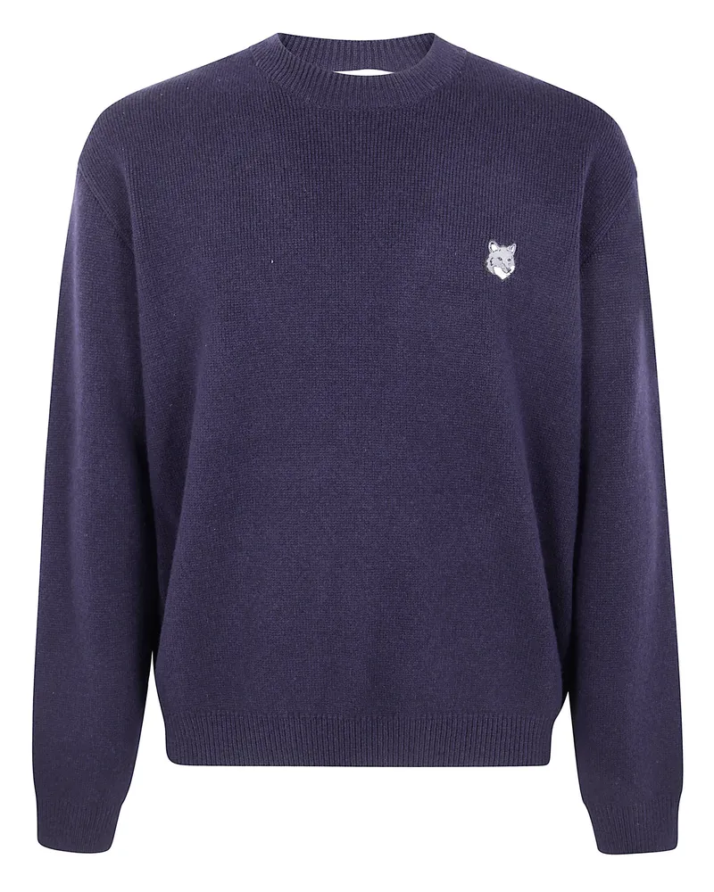 Kitsuné Fox Head Milano" Lambswool Jumper Blue