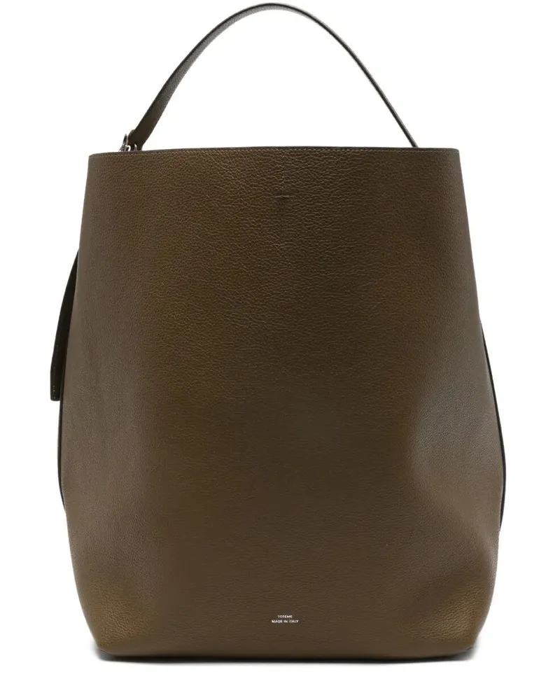Totême Belted Grained Leather" Tote Bag Brown