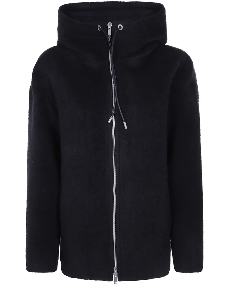 Studio Nicholson Hooded Zip-Through Jacket Etna Brown