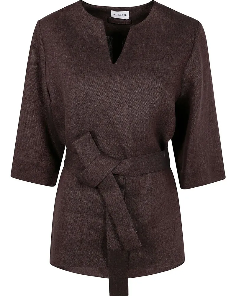 P.A.R.O.S.H. P. A.R. O H. Belted Blouse Brown