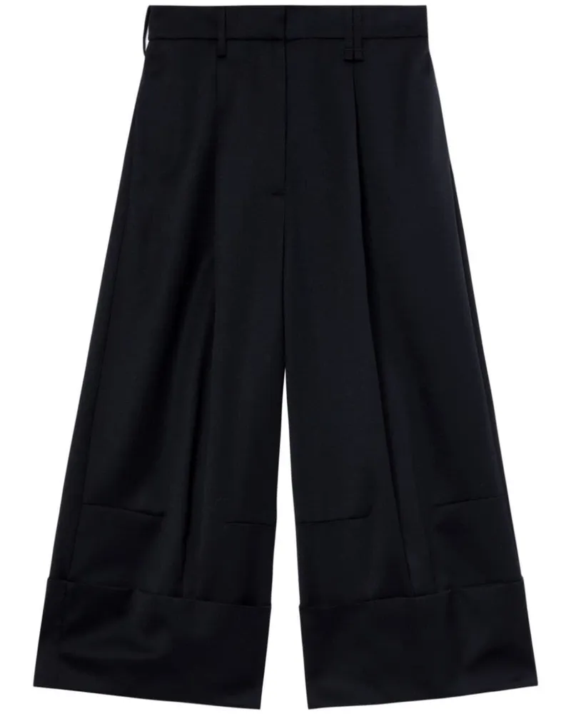 Simone Rocha Sculpted Cropped Wide Leg Trousers Black