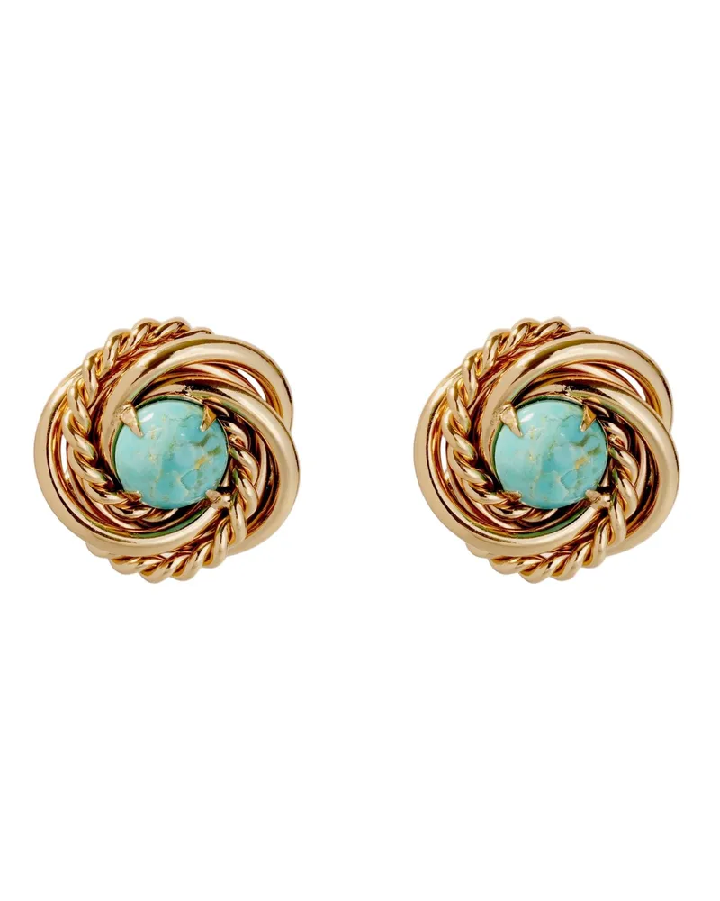 Gas Bijoux Earring Turquoise Stones "Atika Bis Metallic