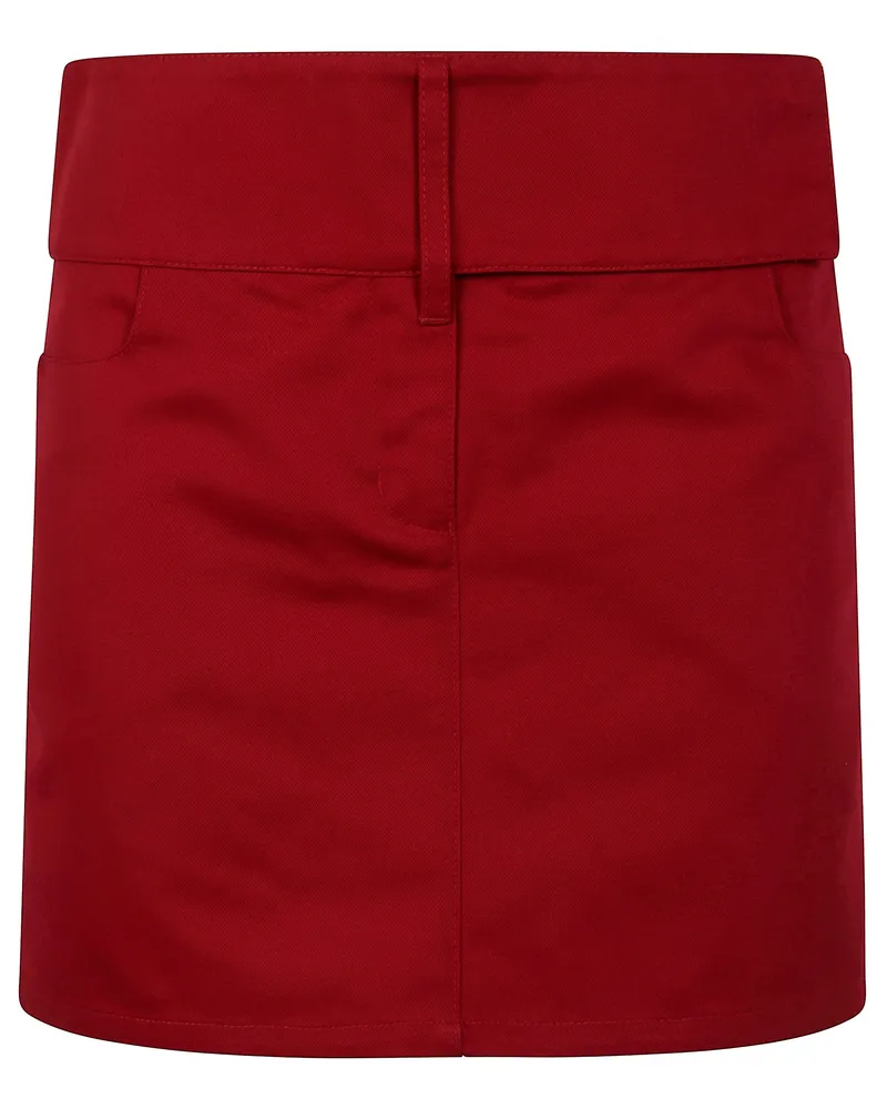 Courrèges Mini Skirt Belted Polycotton Red