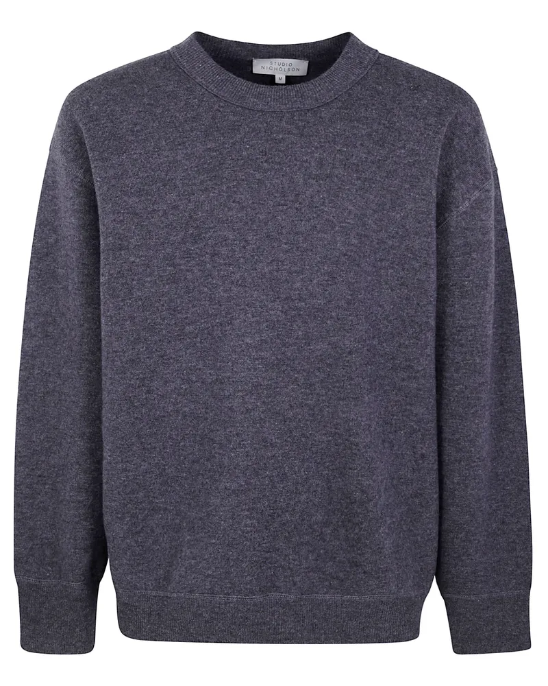 Studio Nicholson Moray 12Gg Cashmere Double" Sweatshirt Gray