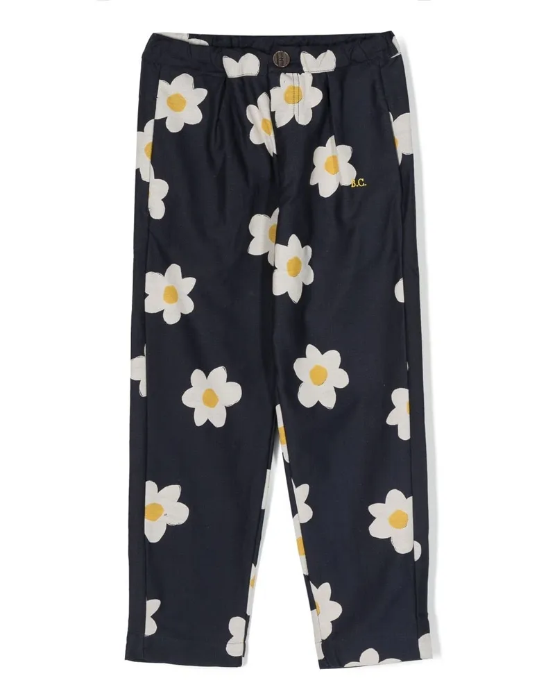 BOBO CHOSES Big Flower All Over Baggy Pants Blue