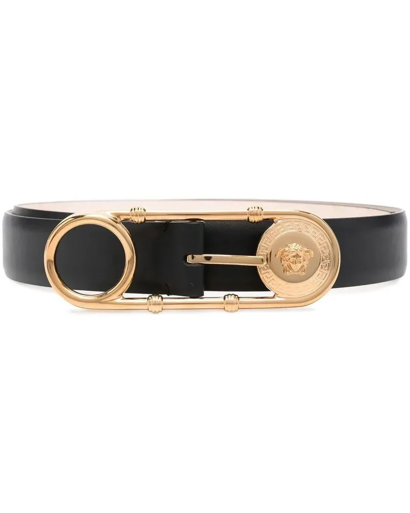 Versace Calf Leather Mm 30 Belt Black