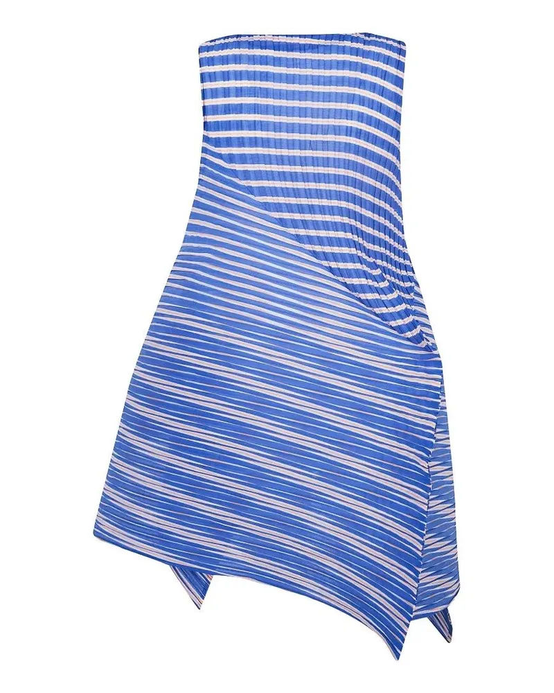 Issey Miyake Generic Stripes" Machine Pleats Dress Blue