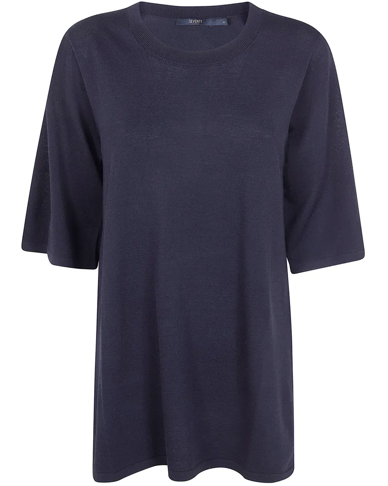Seventy Viscose Round Neck T-Shirt Black