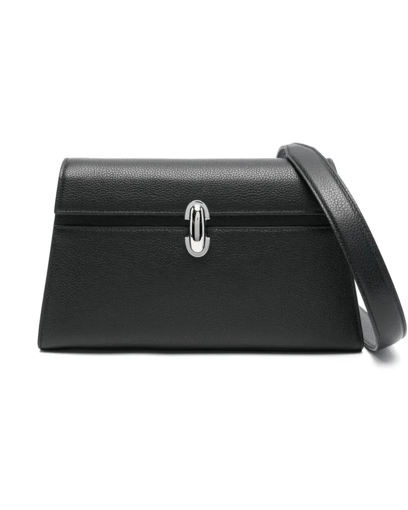 SAVETTE Symmetry Shoulder Bag In Grained Calf Leather Black