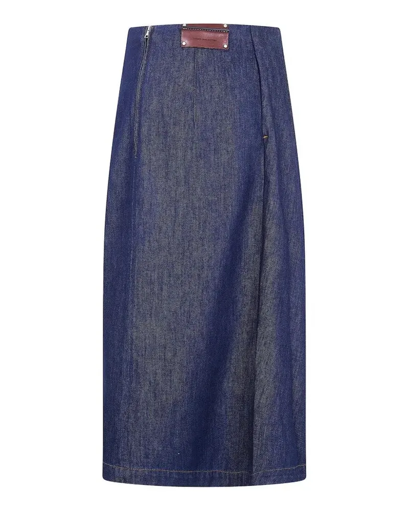 Dries van Noten Sonista" Denim Round Midi Skirt Blue
