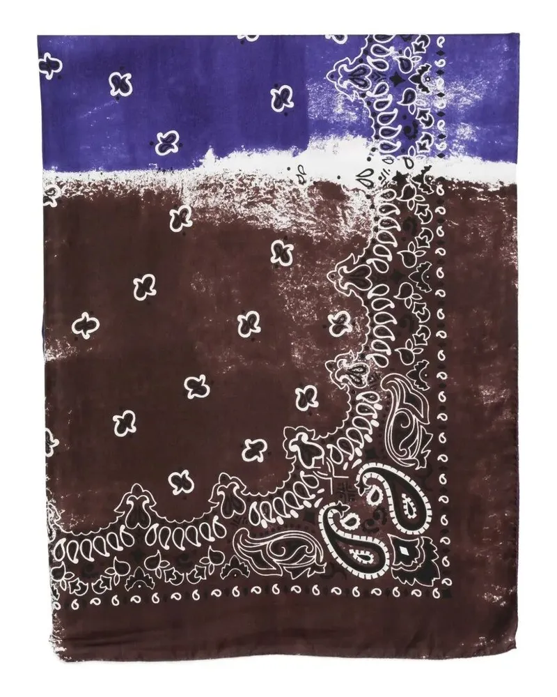 Destin Pino Quadra' 130X130 Cm Hand Print Blue