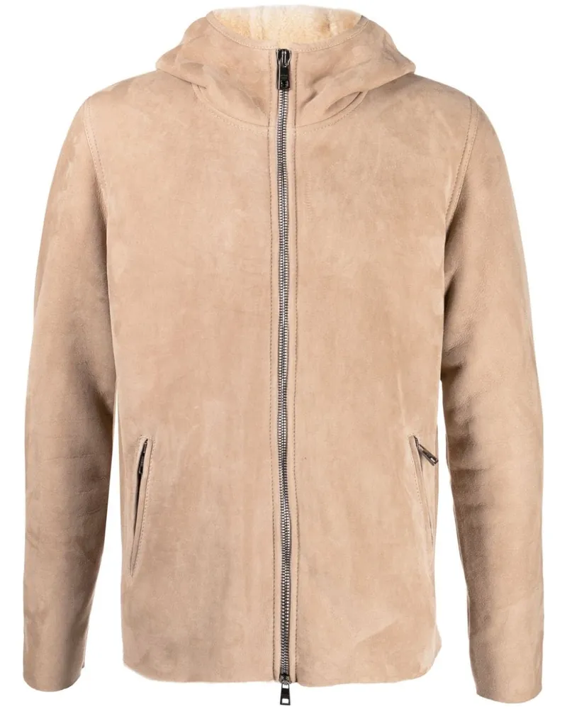 Giorgio Brato Sheepskin Bomber Jacket Brown