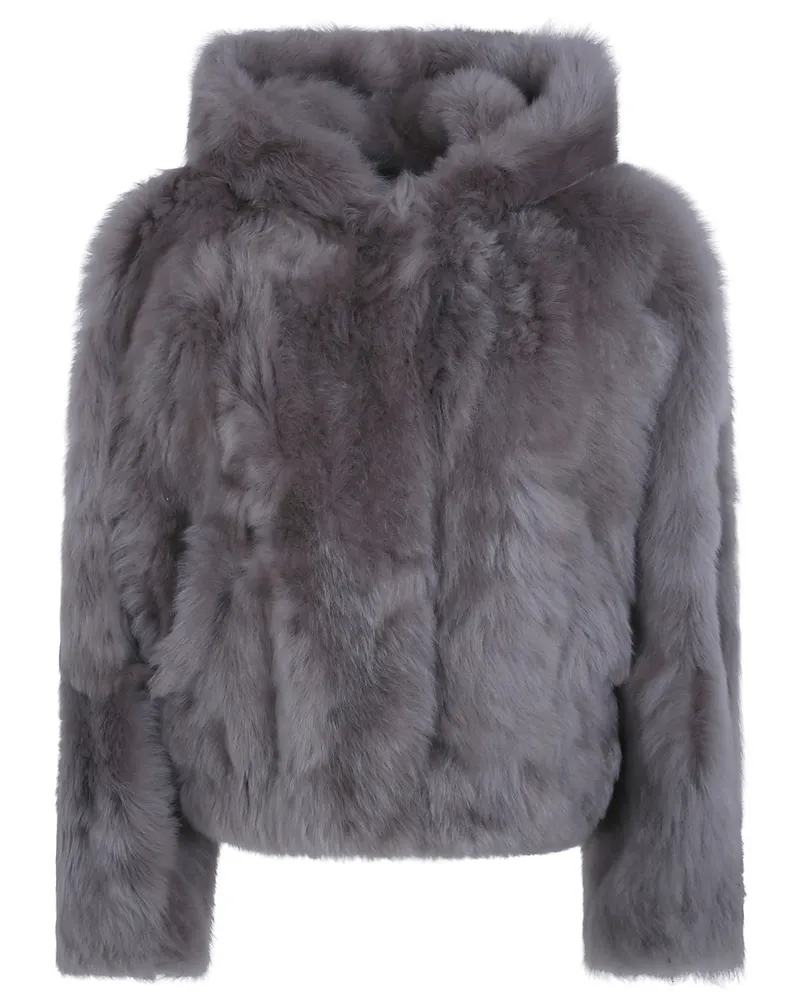 BLANCHA Jacket Furry Hooded "Toscana Shearling Gray
