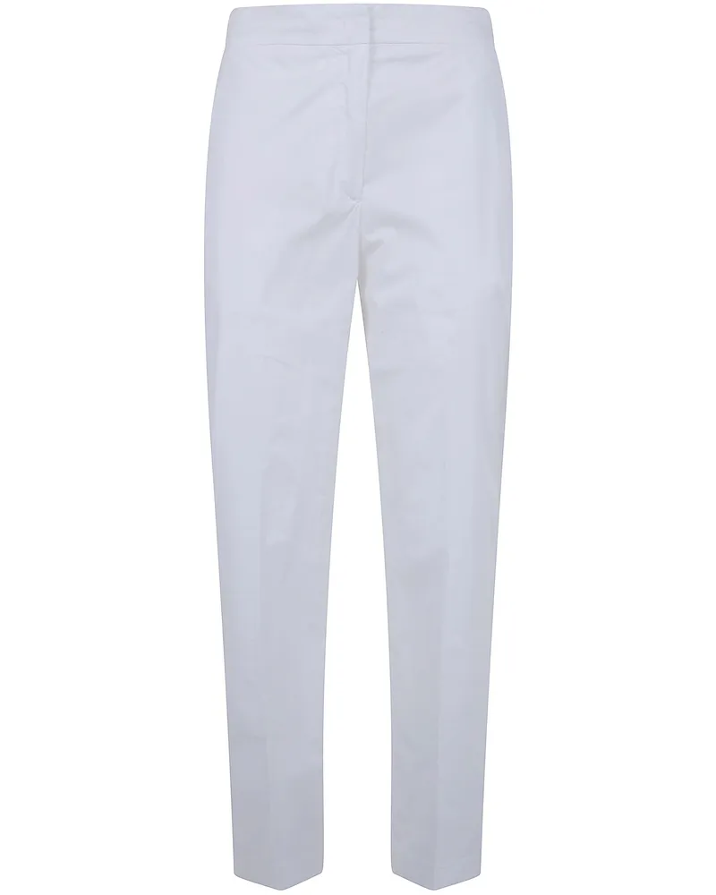 Seventy Popeline Fine Cotton Stretch Trousers White