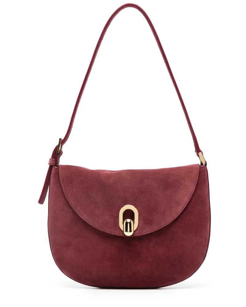 SAVETTE Small Tondo Hobo In Suede Bag By Savette Red