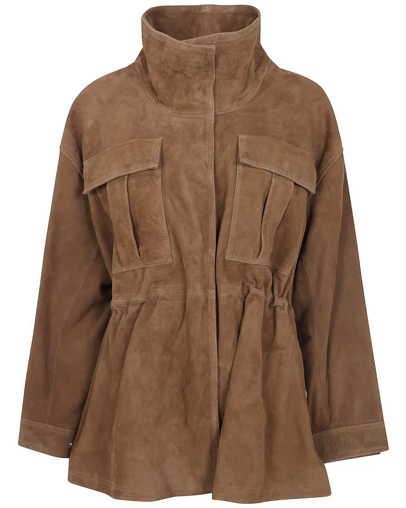 Róhe Jacket Sculptural Suede "Sage Gray
