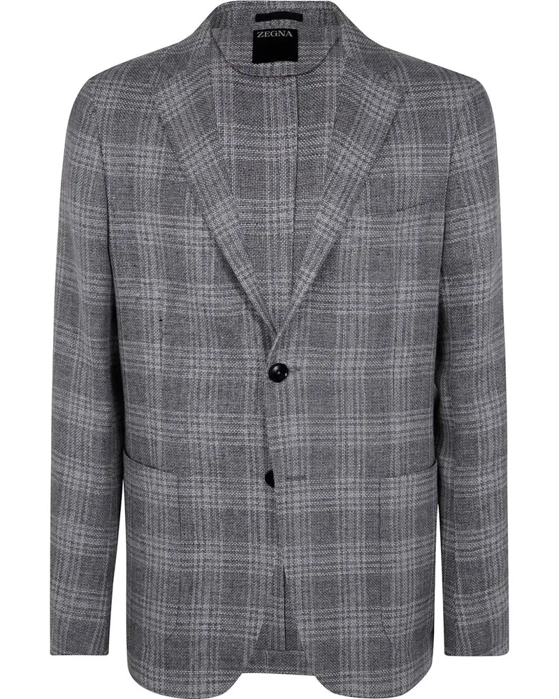 Ermenegildo Zegna Wool And Linen Jacket Gray