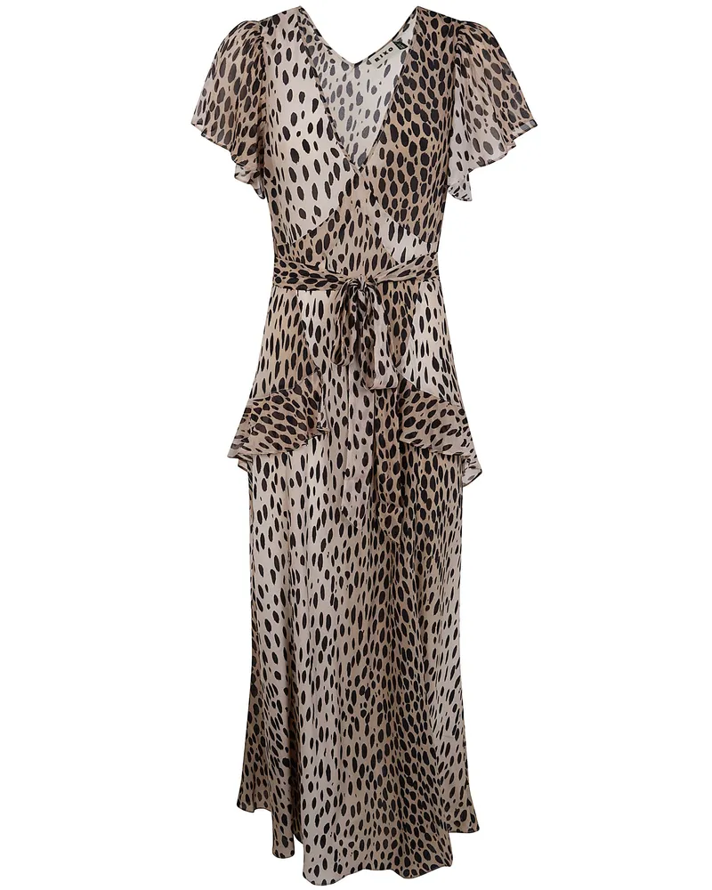 RIXO Evie" Dress Antelope Spot Black Multi