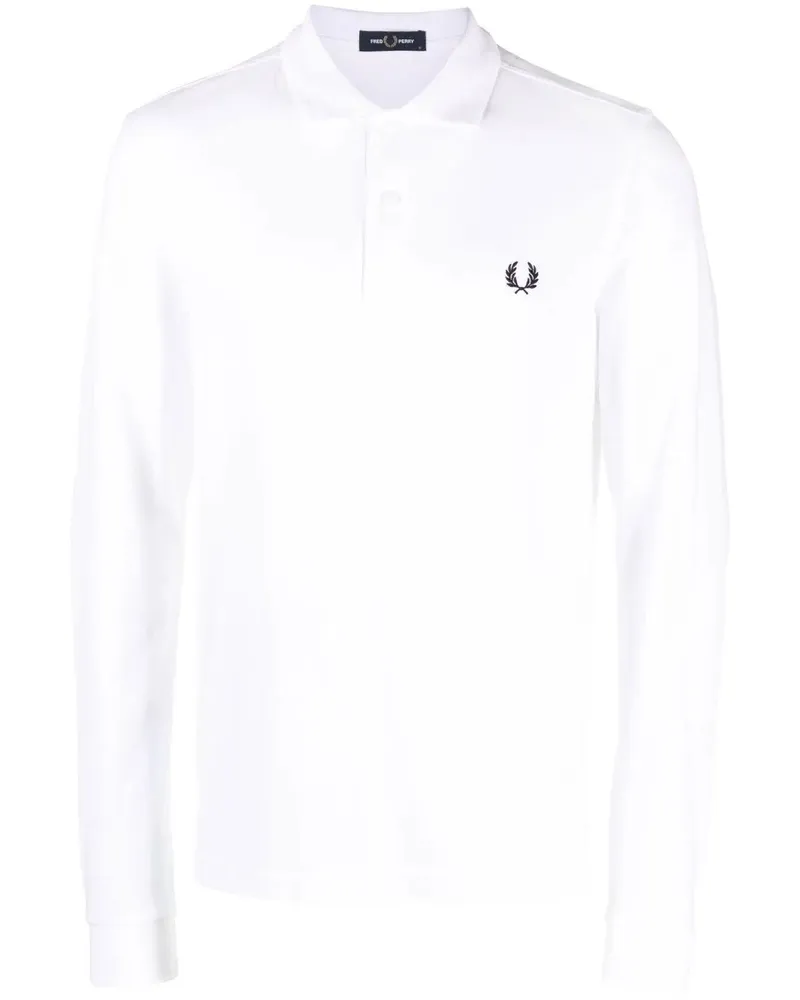 Fred Perry Fred Perry' Long Sleeve Fred Perry Shirt White