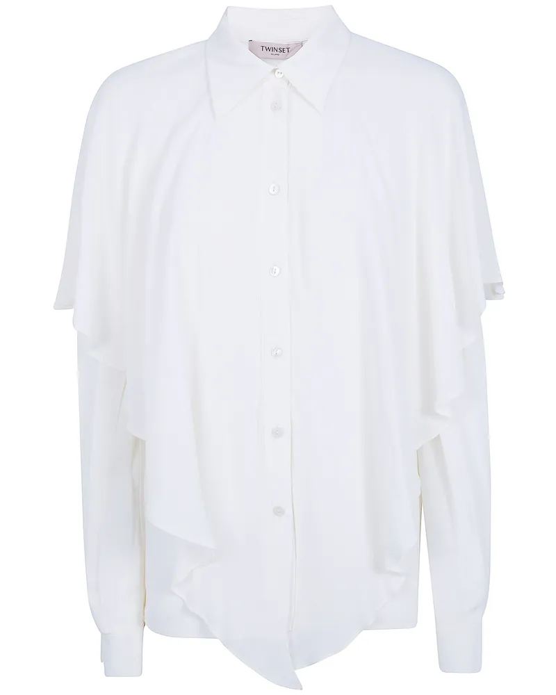 Twin-Set Shirt Ruffled "Draped Shirt White