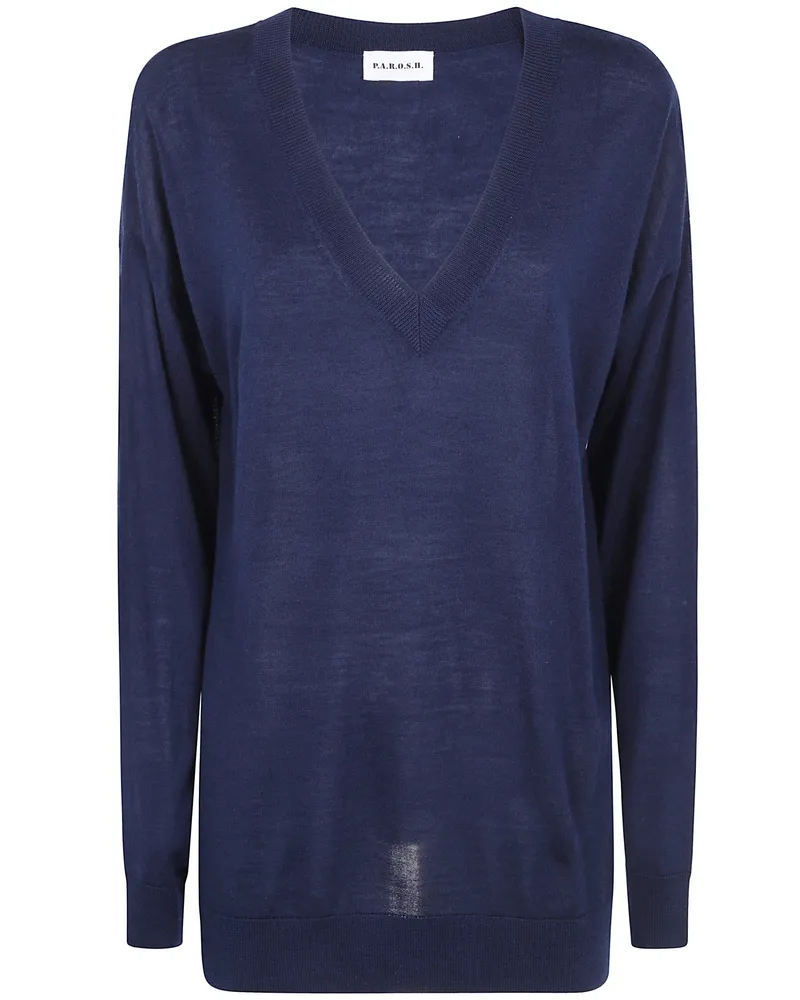 P.A.R.O.S.H. P. A.R. O H. Sweater Wool-Silk-Cashmere "Linfa26 Blue
