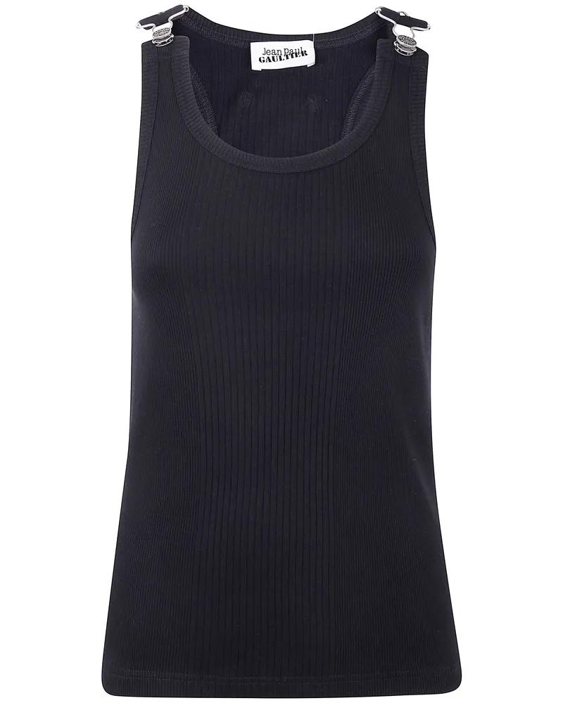 Jean Paul Gaultier Tank Top With Overall Engraved Black