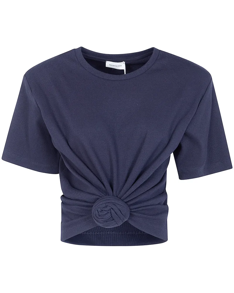 Magda Butrym T-Shirt Cropped "Twist Black