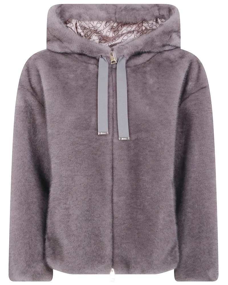 Herno Jacket Soft Faux Fur "Bomber Soft Faux Fur Brown