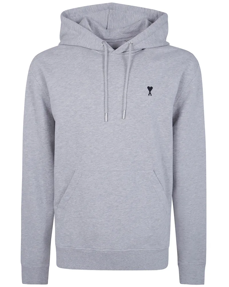 AMI Paris Sweatshirt Contrast Logo "Quota Ami De Coeur Gray