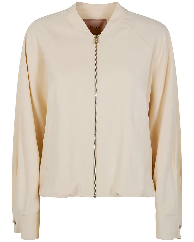 Twin-Set Fullzip Bomber Jacket White