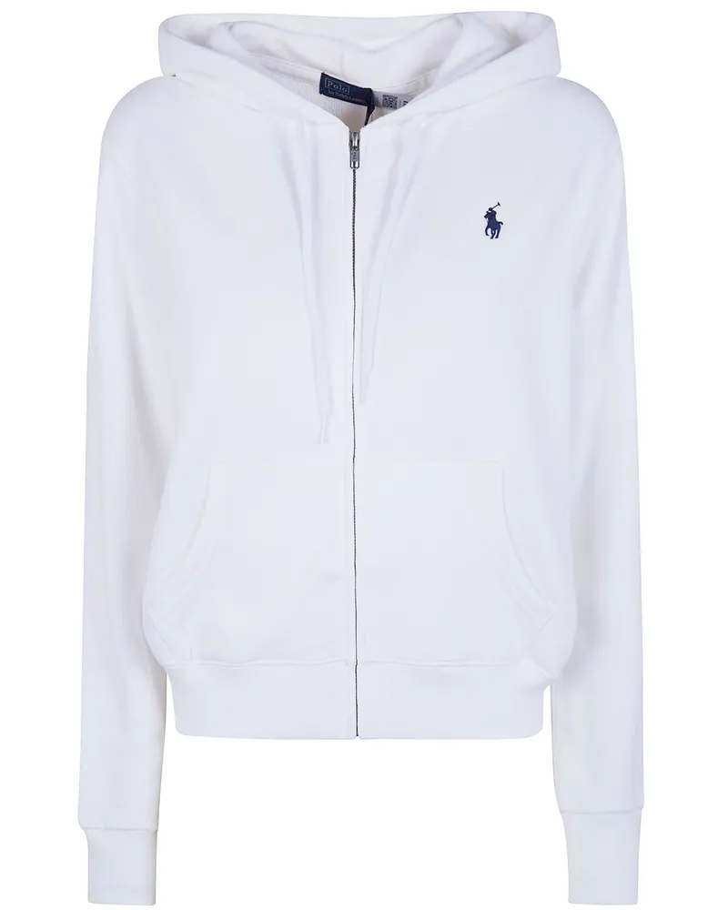 Ralph Lauren Full Zip Hoodied Sweatshirt White