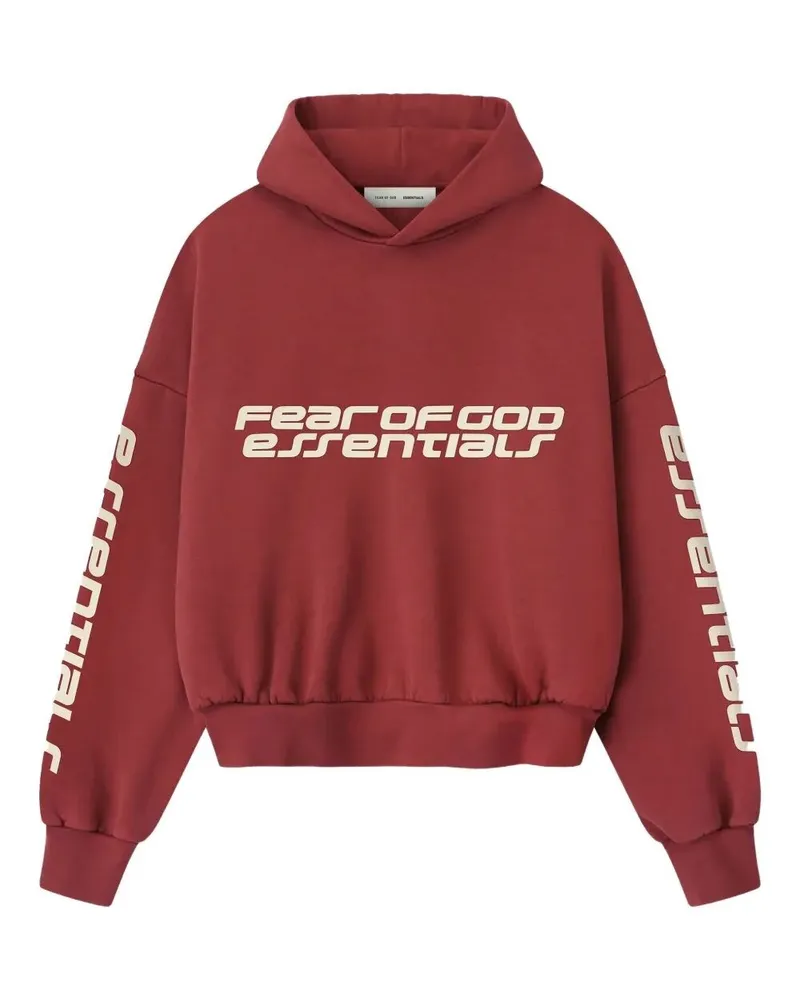 Fear of God Cropped Relaxed" Hoodie Red