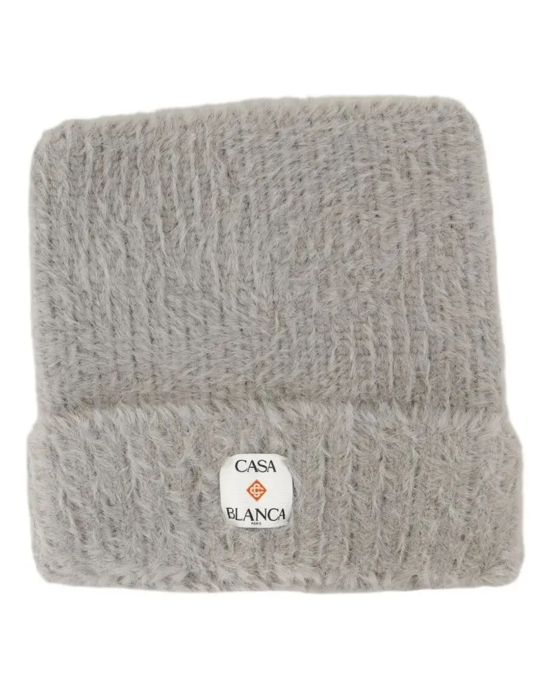 Casablanca Paris Fluffy" Nylon Square Hat Gray